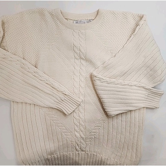 Jantzen Other - Vintage Cream Fisherman Jantzen Cable Knit Sweater Sportswear